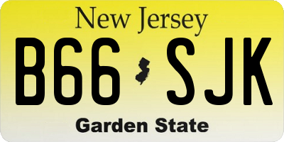 NJ license plate B66SJK