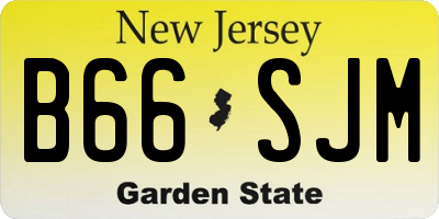 NJ license plate B66SJM
