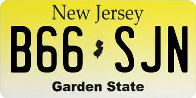 NJ license plate B66SJN
