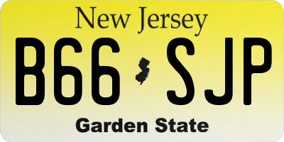 NJ license plate B66SJP