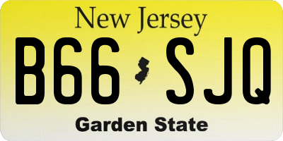 NJ license plate B66SJQ