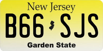 NJ license plate B66SJS