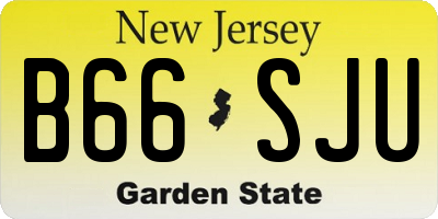 NJ license plate B66SJU