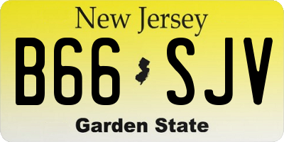NJ license plate B66SJV