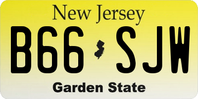 NJ license plate B66SJW