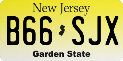 NJ license plate B66SJX