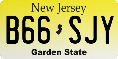 NJ license plate B66SJY