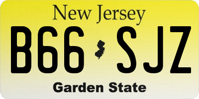 NJ license plate B66SJZ