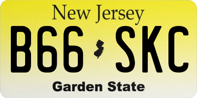 NJ license plate B66SKC