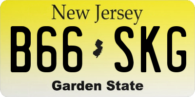 NJ license plate B66SKG