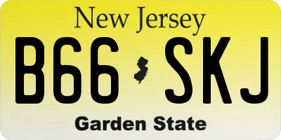 NJ license plate B66SKJ