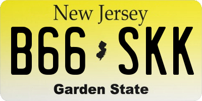 NJ license plate B66SKK
