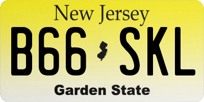 NJ license plate B66SKL