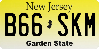NJ license plate B66SKM