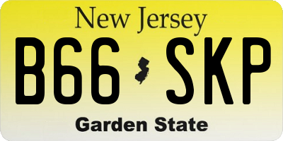 NJ license plate B66SKP