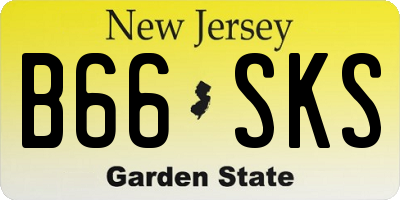 NJ license plate B66SKS