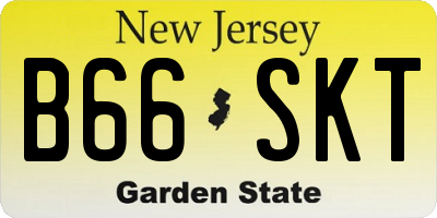 NJ license plate B66SKT