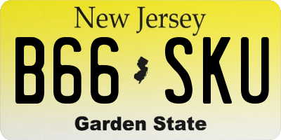 NJ license plate B66SKU