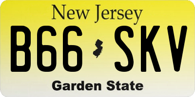 NJ license plate B66SKV