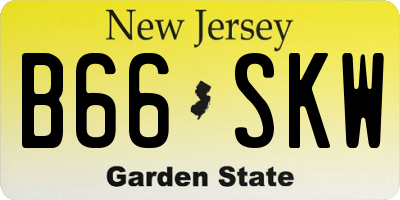 NJ license plate B66SKW