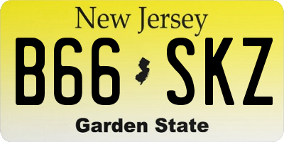NJ license plate B66SKZ