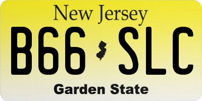 NJ license plate B66SLC