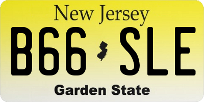 NJ license plate B66SLE