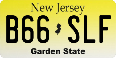 NJ license plate B66SLF