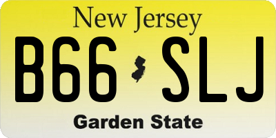 NJ license plate B66SLJ