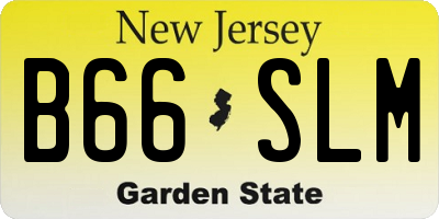 NJ license plate B66SLM