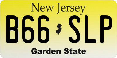 NJ license plate B66SLP