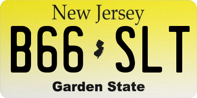 NJ license plate B66SLT