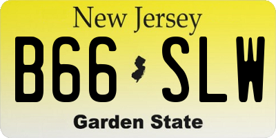 NJ license plate B66SLW
