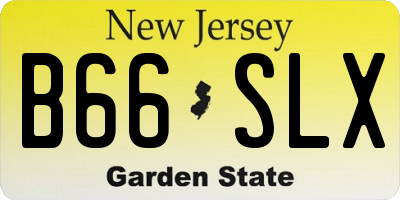 NJ license plate B66SLX