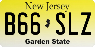 NJ license plate B66SLZ