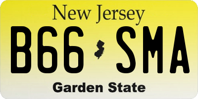NJ license plate B66SMA