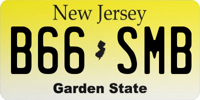 NJ license plate B66SMB