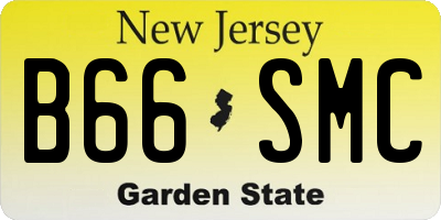 NJ license plate B66SMC