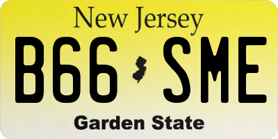 NJ license plate B66SME