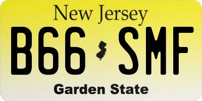 NJ license plate B66SMF