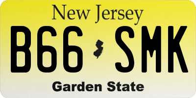 NJ license plate B66SMK