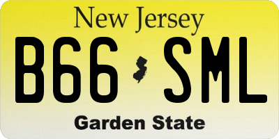 NJ license plate B66SML