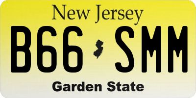 NJ license plate B66SMM