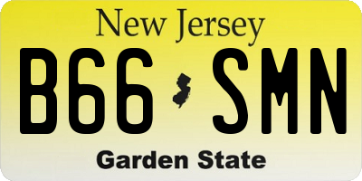 NJ license plate B66SMN