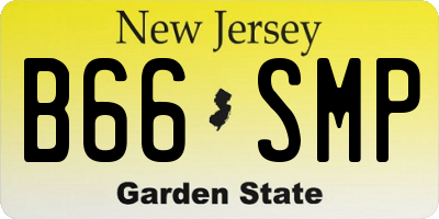NJ license plate B66SMP