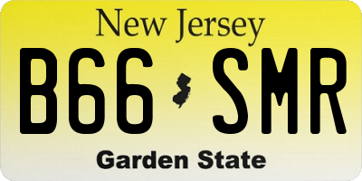 NJ license plate B66SMR
