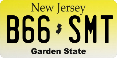 NJ license plate B66SMT