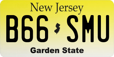 NJ license plate B66SMU