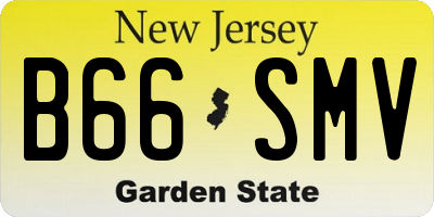 NJ license plate B66SMV