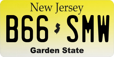 NJ license plate B66SMW